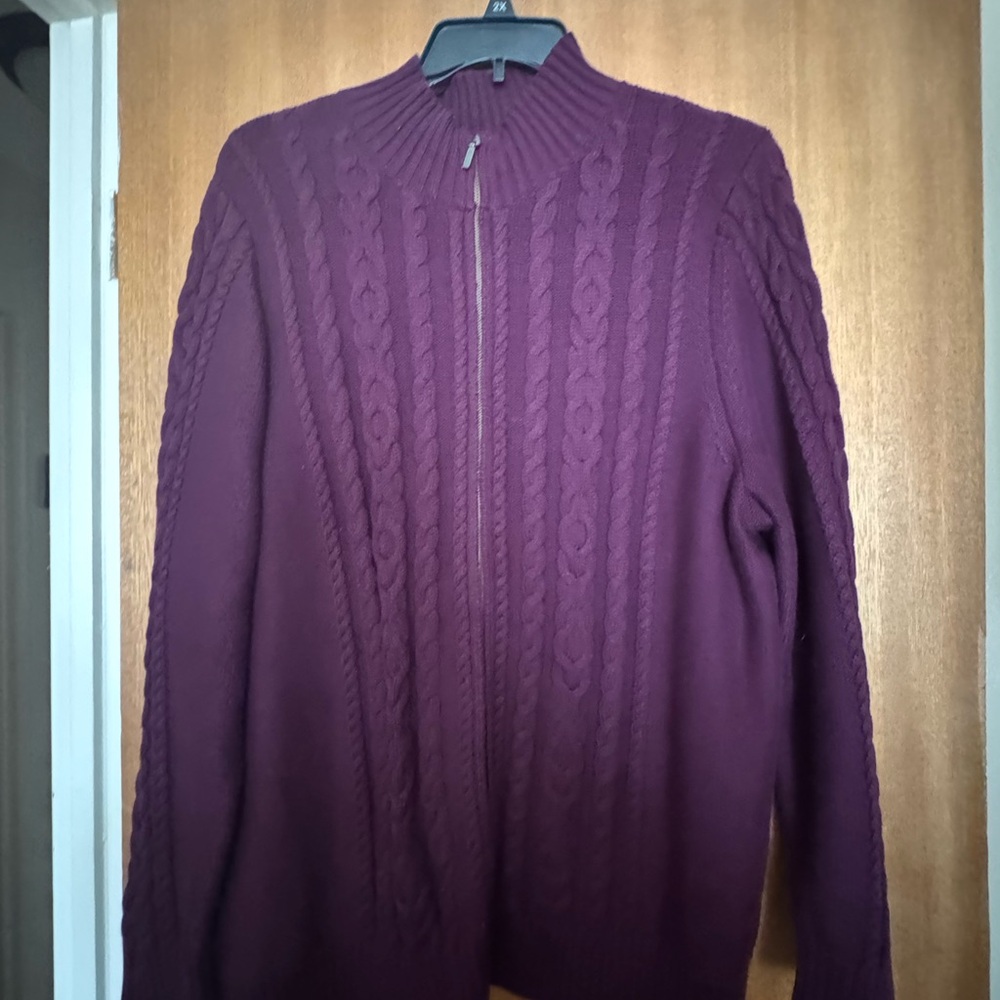 ll bean Purple Cable Knit Sweater woman 3x